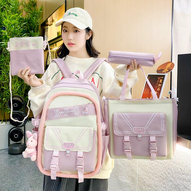 High-value Schoolbag, Junior High School Girl's New Korean Version of College Style, Primary School Student Backpack, Light and Cute, Middle Scho