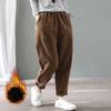 Зимние Утепленные Мешковатые Брюки-Гаремы Женские С Завышенной Талией Повседневные Теплые На Вельвете Подкладке Pantalones Снежная Одежда Вельветовые До Щиколотки Spodnie