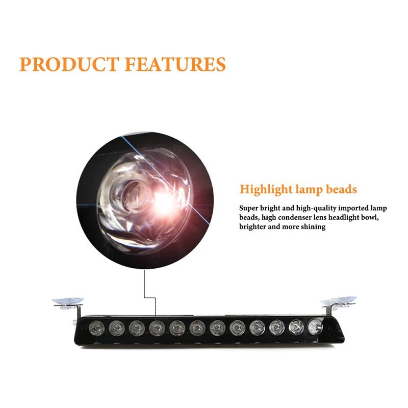 12 светодиодов аварийный светодиодный стробоскоп полицейский для автомобиля грузовик красный синий янтарный белый светодиодный проблесковый маячок сигнальная лампа автомобильный фонарь в сборе