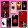 Чехол для телефона с флагом Албании Скендербеу для iPhone 16,15,14,13,12,11,Plus,Pro Max,XS,X,XR,SE,Mini,8,7 Мягкий силиконовый черный чехол