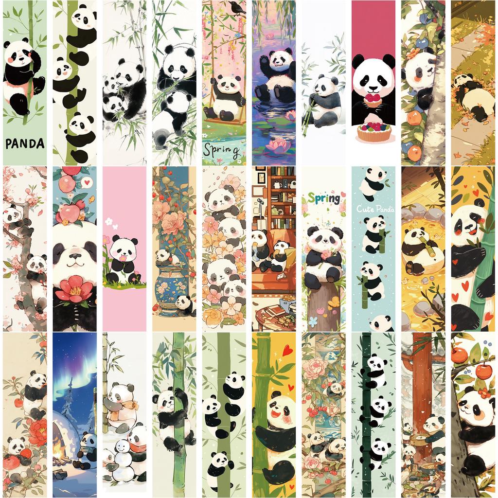30pcs/set Ins Landscape Character Bookmark Creative Handbook DIY Abstract Paper Cards for Students Teacher's Day Gift