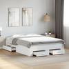 VidaXL Bed Frames with Drawers, Slat Base, Adult Bed, Double Bed for Bedroom Interior, White 135x190 Cm 3280405