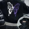 Women's New Zipper Hoodie Double Mask Hoodie Personalized Butterfly Print Loose Hoodie Zipper Cardigan Ninja 2025