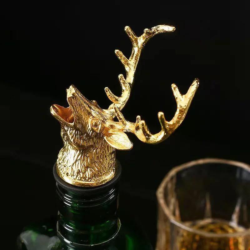 1Pcs Deer Head Pourer Detachable Oil Wine BottlePourer Cap Spout Stopper Mouth Dispenser Bartender Kitchen Tools Bar Accessories