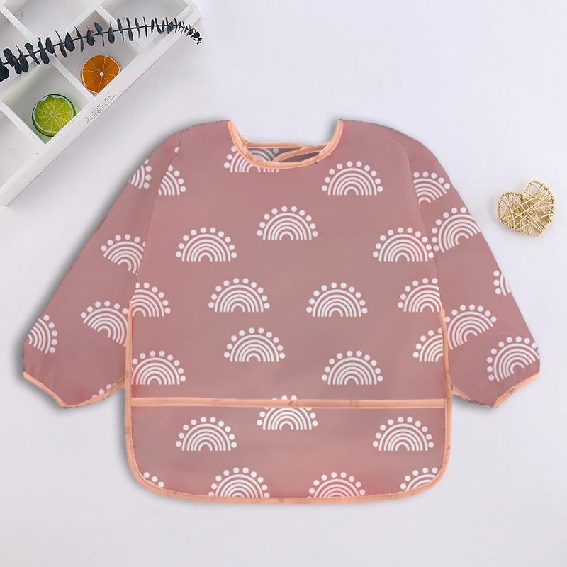 Long-sleeve Bibs for Baby Cute Colorful Cartoon Design Waterproof Apron for Children From 0 to 3 years