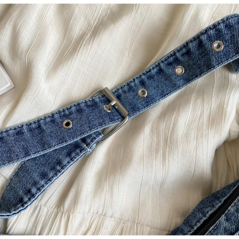 Студенческая сумка через плечо, японская джинсовая сумка Харадзюку для девочек, корейская универсальная сумка кроссбоди, женская сумка-пельмень через плечо