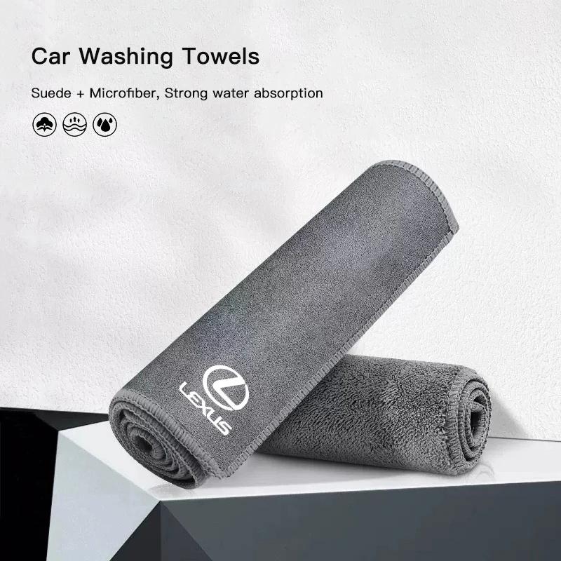EZQZ3 For Lexus LS LC RZ IS350 ES300 GS350 CT200h GX460 LX570 RX500h NX30 1Pcs Suede Fleece Microfiber Towel Car Cleaning Rag Cloth