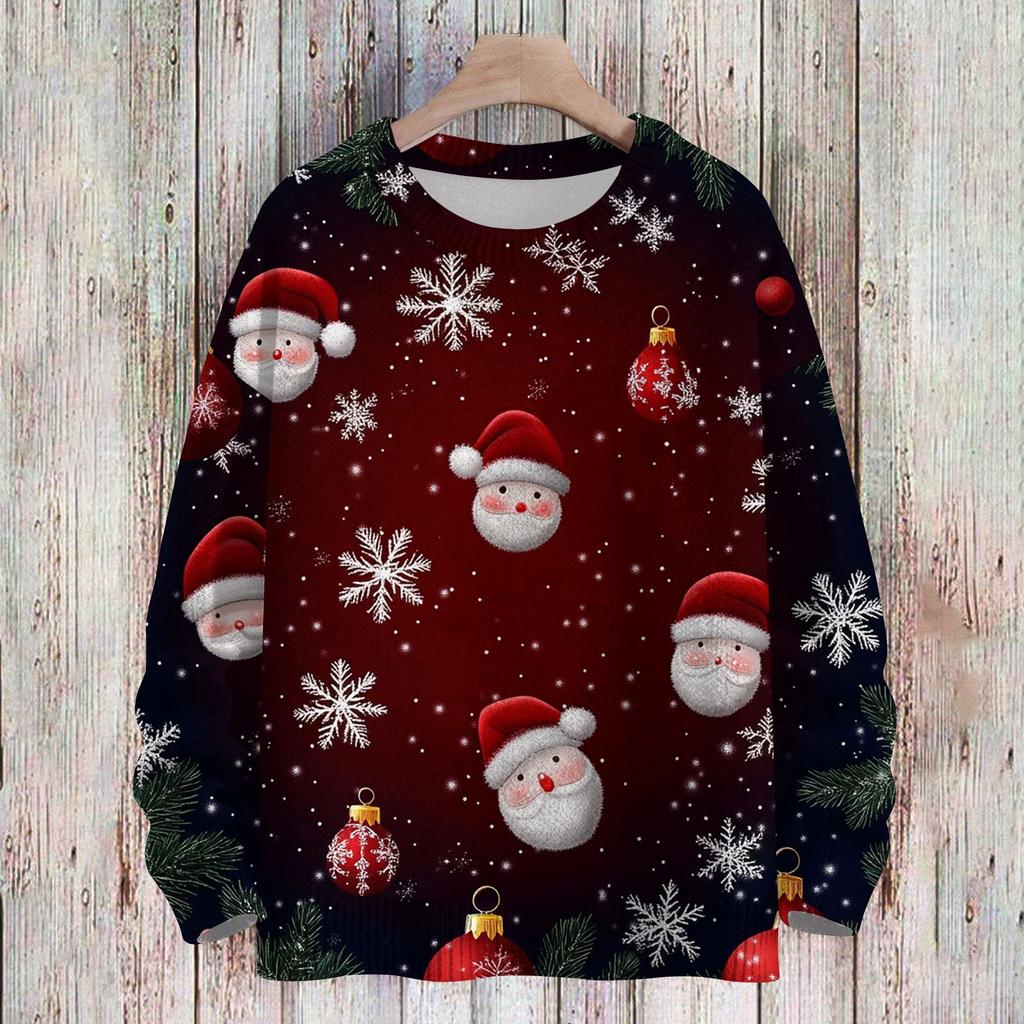 Christmas Sweatshirts For Children Boys And Girls Knit Sweater Cute Shirt Fall Crewneck Pullover Tops