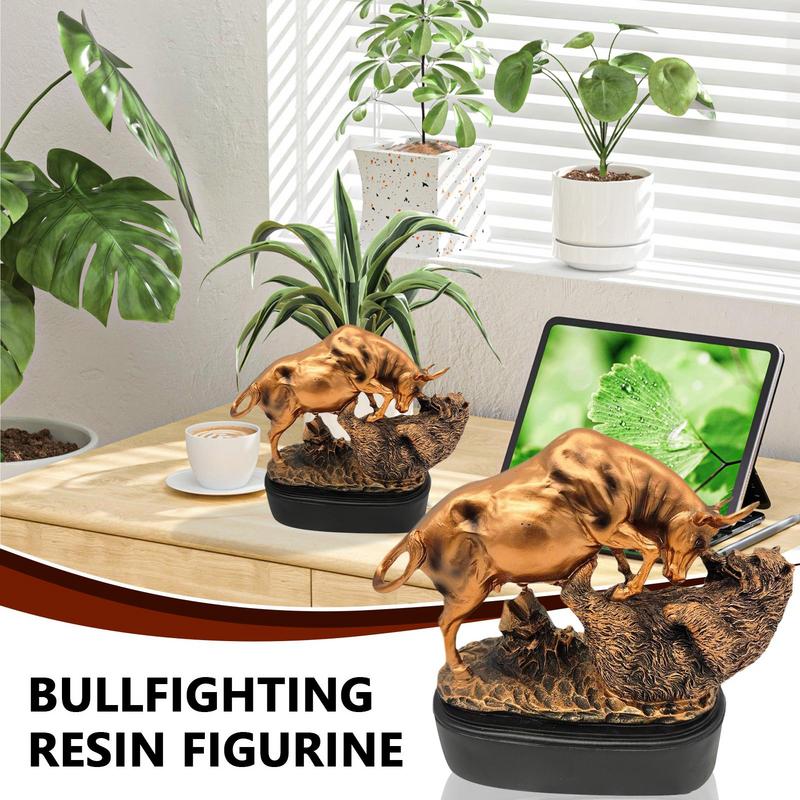 Bull And Bear Figurine Finance Bull Statue Decor Figurine Exquisite Versatile Resin Tabletop Ornament For Offices Home Decor