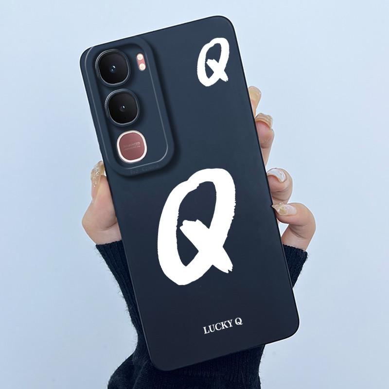 For Vivo Y21d Case Cover Lucky Initial Letter Silicone Soft Matte Phone Bumper for Vivo Y21d Y 21d VivoY21d 4G 5G 2025 Casing