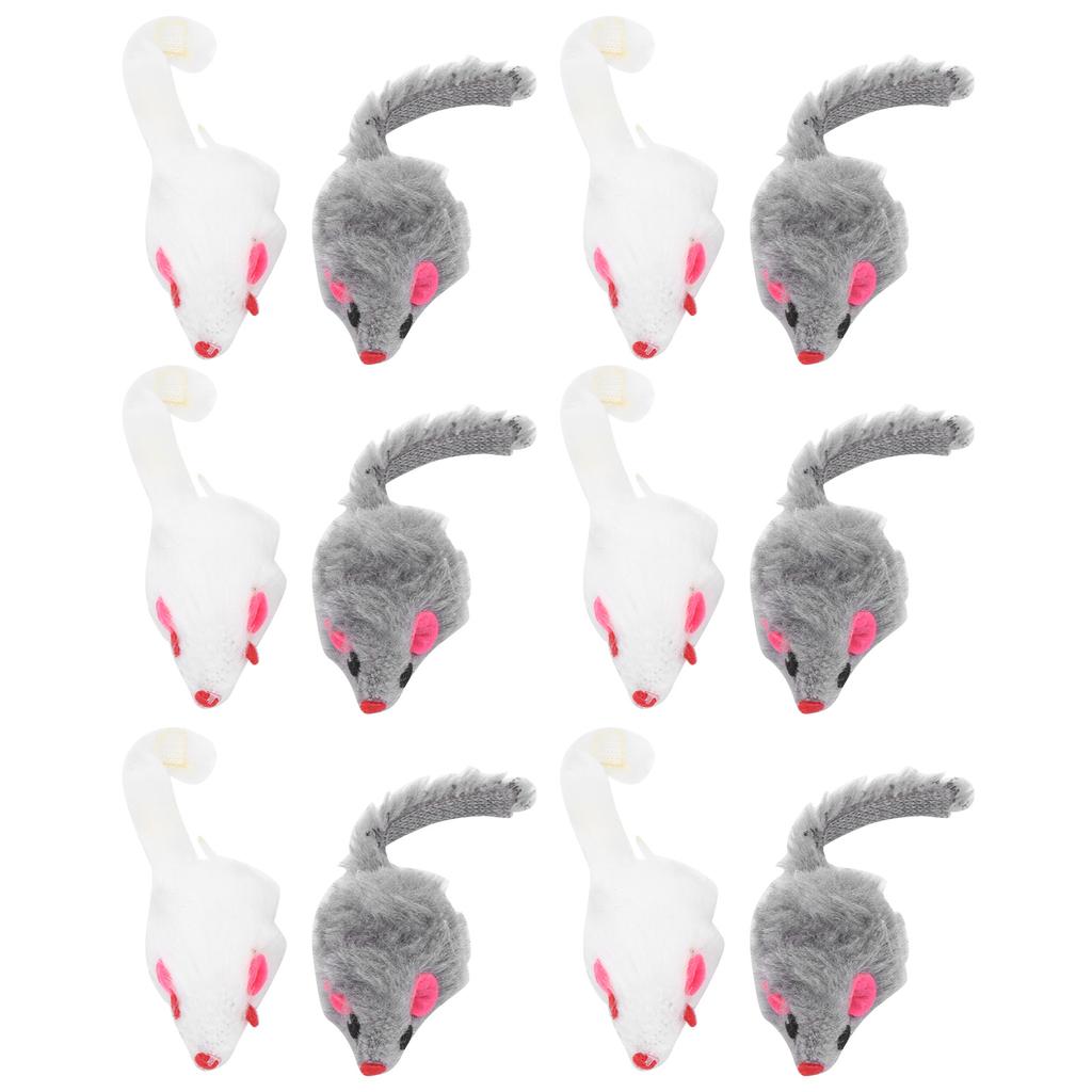 12 игрушек-мышек для кошек Furry Interactive Play Mouse Toys для домашних кошек и котят