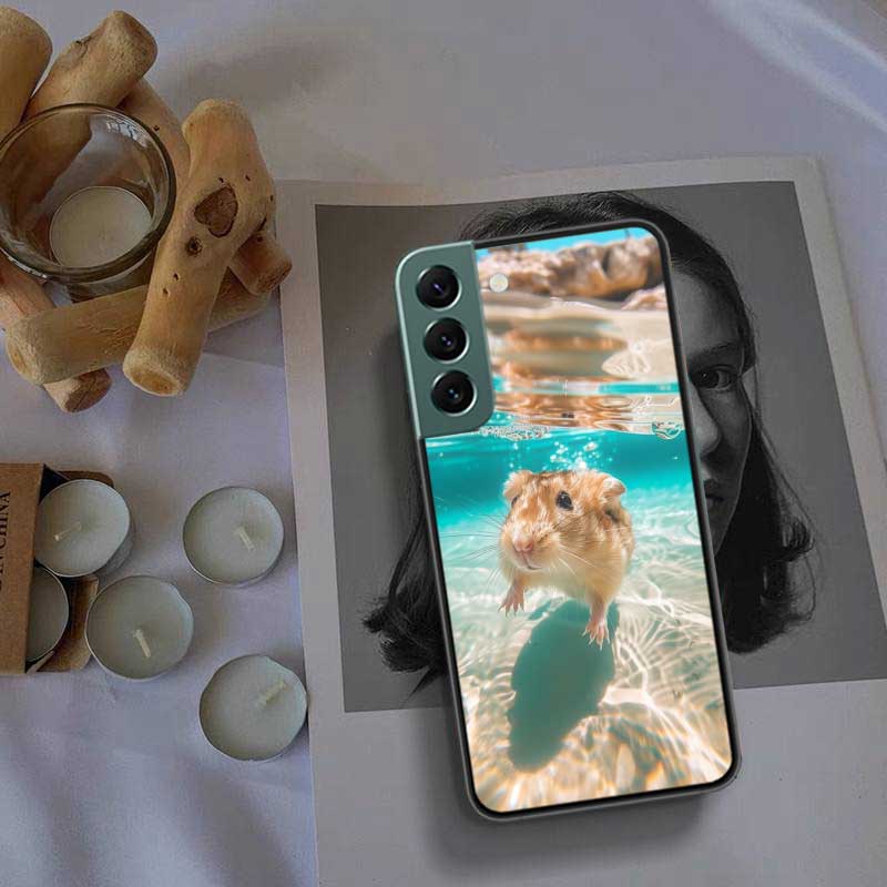 Чехлы для телефона с хомяками в шляпах и ушами для Samsung A17 A14 A24 A34 A54 A03S A04S A13 A23 A33 A53 A70 A50S A30 A40 A51 A41 A20E
