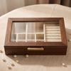 Wooden Jewelry Box Rings Earrings Watches Small Premium Flip Organizer