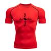 Men's Compression Workout Sports T-Shirt, Faith Hope Love Family Heart Cross Pattern Quick Dry Athletic Gym Active Top for Running Training