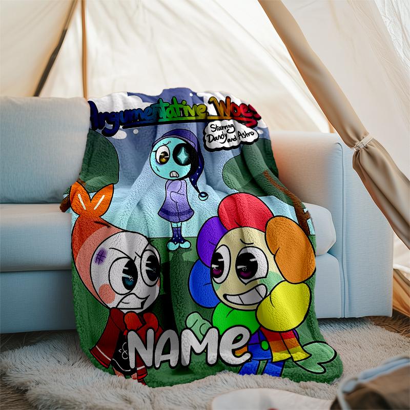 Personalized Custom Name Blanket - game Dandy's World Print Design,Blanket for Sofa,Bed,Travel,Camping - Soft and Warm, Great Gift