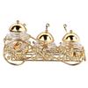 Set of 3 Gold Sugar Pots, Polished Glass Condiment Holders, European Style for Hotels and Restaurants