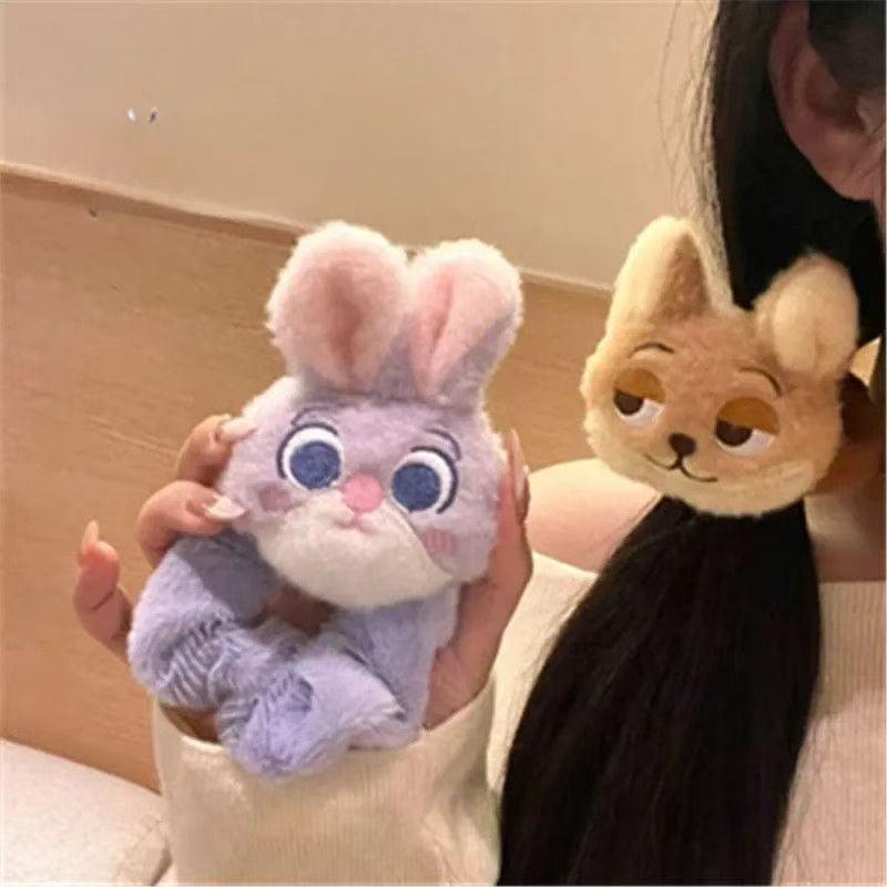 Adorable Judy & Nick Plush Hair Tie Set - Cute Accessories for Girls