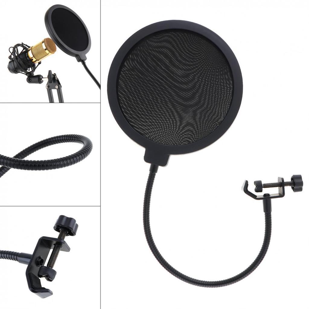 Large Double-Layer Pop Filter Windscreen for Broadcaster Condenser Microphones