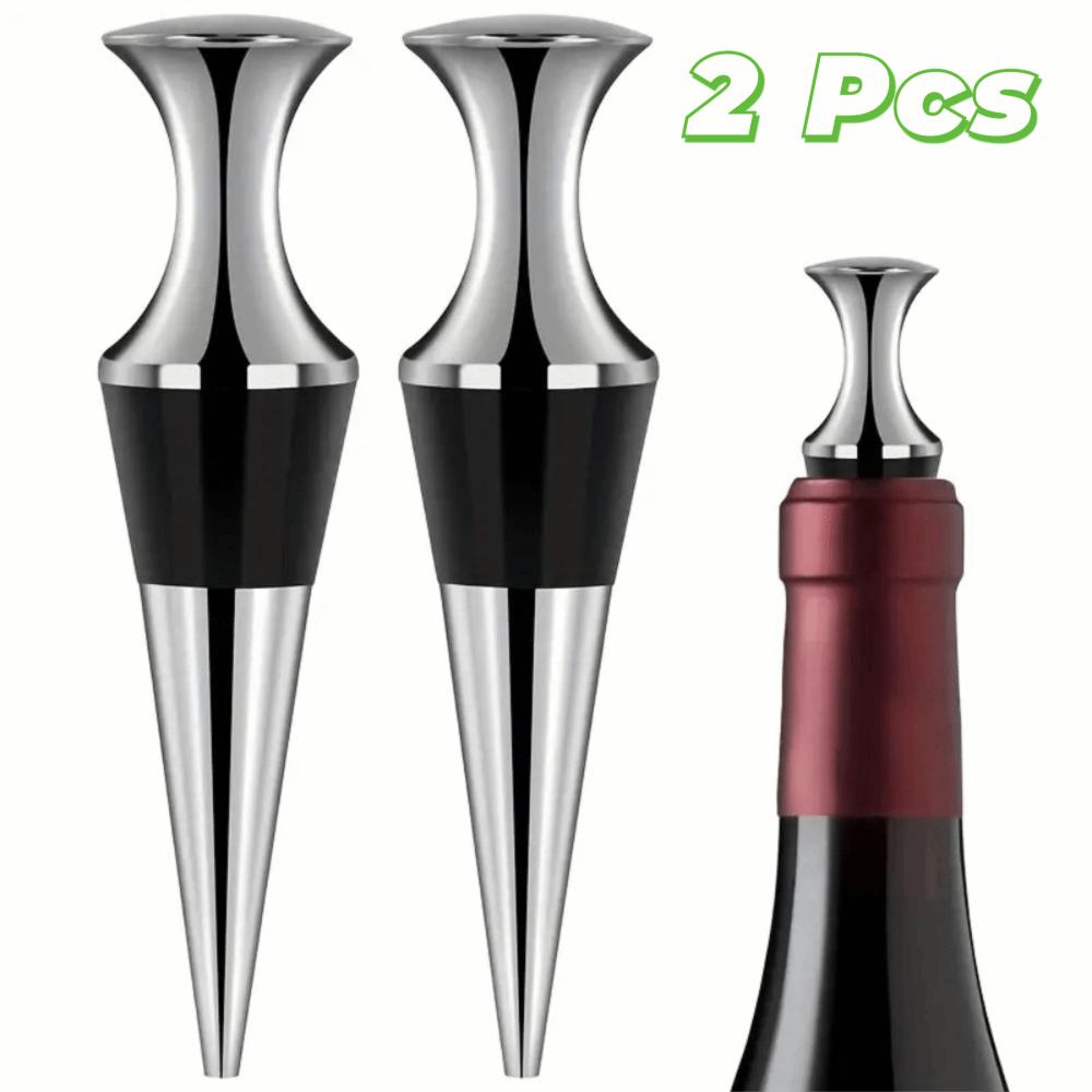 2pcs Conical Shape Wine Bottle Stopper Zinc Zinc Zinc Alloy Wine Preserver Bar Tool Wine Saver Restaurant
