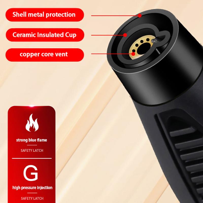 Мощная газовая зажигалка с реактивным пламенем 1300 градусов Цельсия для бутана зажигания кухни барбекю многоразового использования