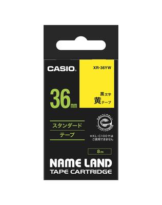 Оригинальная лента Casio для принтера этикеток Nameland 36 мм, желтый фон с черным текстом XR-36YW
