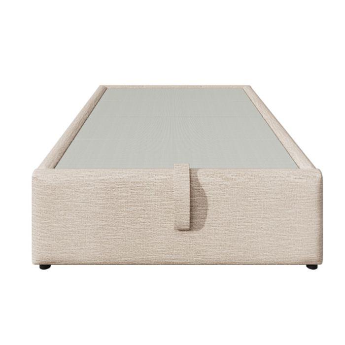 Lit - MUVOE - 90x190cm - Rembourré - USB-C - Lin naturel - 1 place