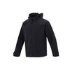 Solid Color Logo Windproof Casual Running Hooded Jacket Men Outerwear Black IP4922