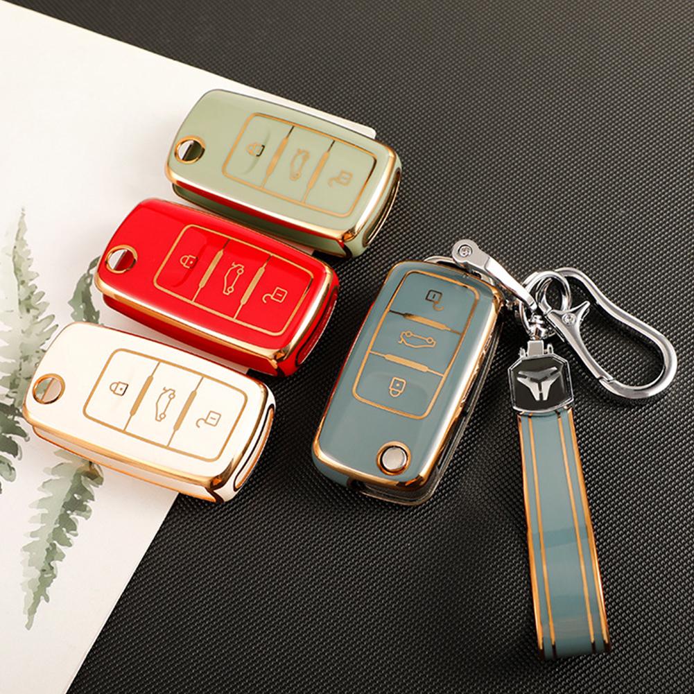 Чехол для автомобильного ключа из ТПУ для Volkswagen VW Polo Golf Passat Tiguan Beetle Caddy T5 Up Eos Skoda Octavia Seat Leon