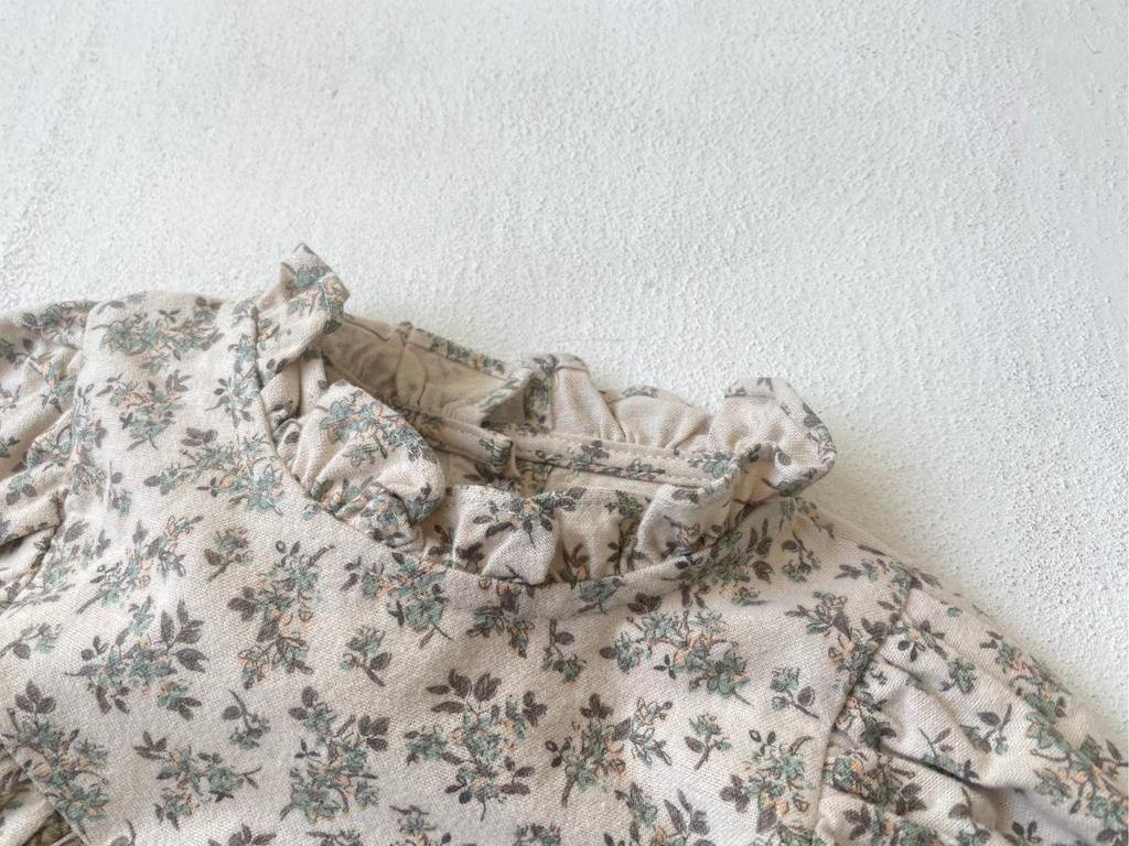 Весеннее ретро-платье для девочки, принцессы из королевского двора, с цветочным принтом и воротником-бутоном.