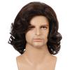 Fashion Synthetic Wigs for Men Cosplay Wigs Male Curly Hair Black Brown Wig Fluffy Nightclub Bar Wig