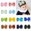 20/30 Colors 6 Inch Hair Bows BabyGirls Headbands Big 6" Bow Soft Elastic Band for In Fant Newborn Toddlers