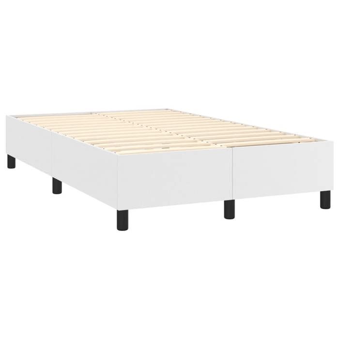 Maison Exclusive - Sommier à lattes de lit avec matelas blanc 120x190cm similicuir