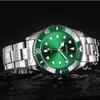 Men's Watch / Quartz Watch with Stainless Steel Bracelet / Classic Green Water Ghost Watch