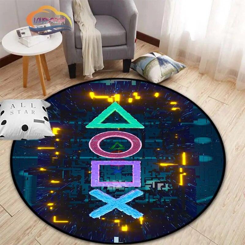 3D игровой контроллер круглый ковер, коврик для гостиной, спальни, детской комнаты, круговая игровая декорация подарок