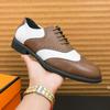 Fashion Casual Men's Leather Shoes Fashion Daily Versatile Styles Leisure Party Work Office Color Blocked Lace Up Shoes Classic Business