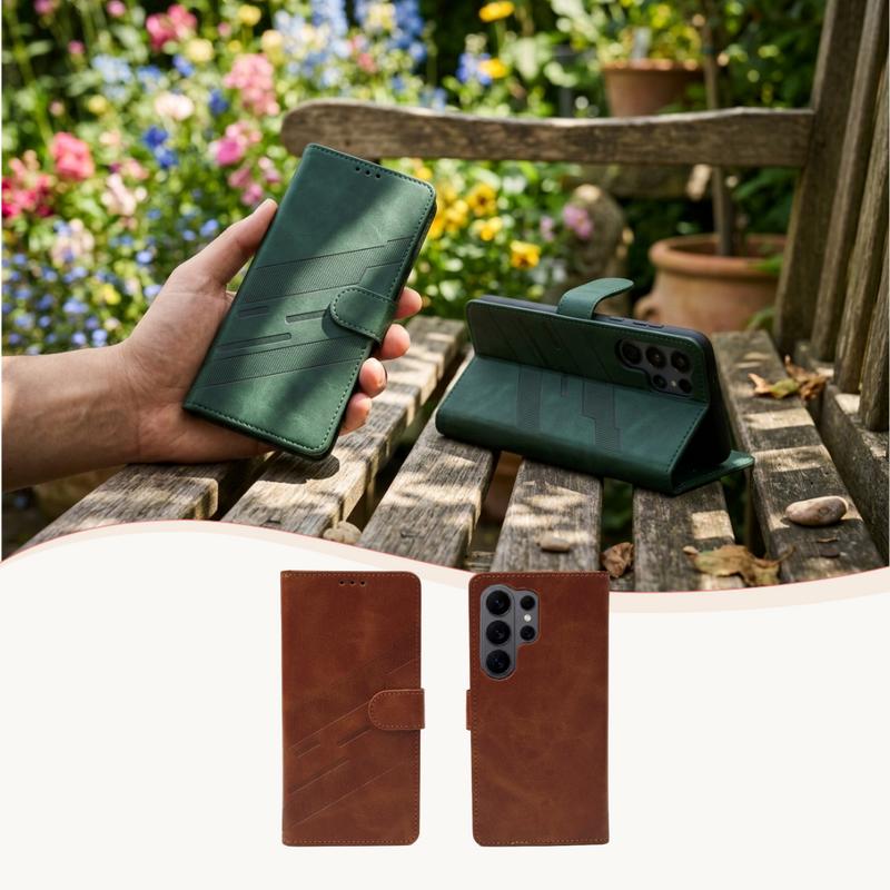 Винтажный кожаный кошелек-чехол-книжка для Samsung S26 Ultra S25 FE S24 S23 Plus S22 A15 A35 A16 A26 A36 A17 A37 A57 5G Полная защита Чехол-держатель для карт