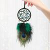 Decorative Dreamcatchers with Peacocks Feathered Handwoven Beaded Star Wall Hanging Ornament for Spiritual Home Accent