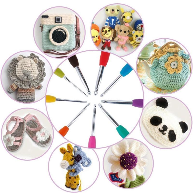 Beginner Crochet Kit with Multi-color Storage Bag and Yarn Accessories