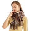 2024 New Autumn And Winter Tassel Plaid Shawl Scarf With Feminine Temperament, Medium To Long, Thick And Warm Imitation Cashmere Scarf