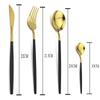 30pcs Black Gold Dinnerware Set Stainless Steel Flatware Set Cake Fork Coffee Spoon Knife Silverware Tableware Set Cutlery Set