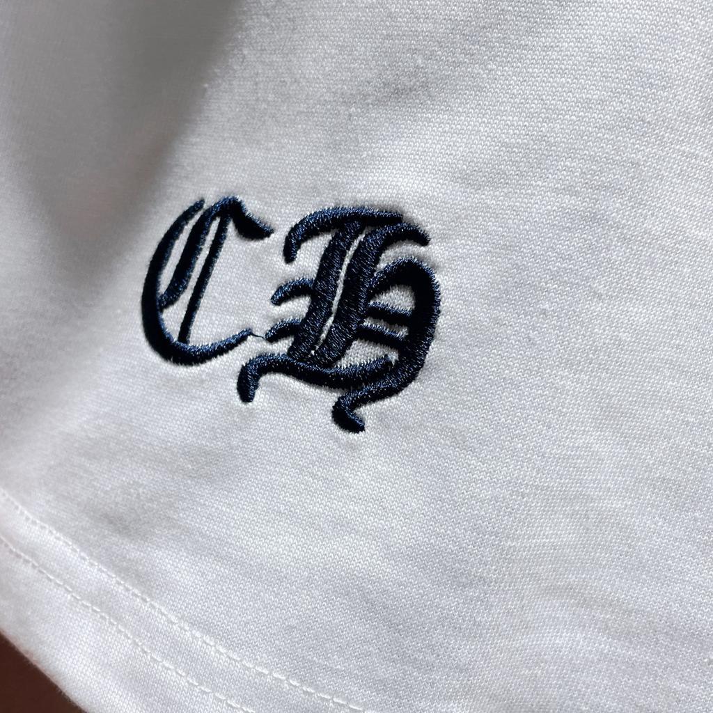 8719 CHROME HEARTS 2025 Летняя новая высококачественная хлопковая свободная футболка с круглым вырезом большого размера для мужчин и женщин, парная футболка