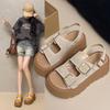 2025 Сандалии Клоги на Каблуке Пляжная Обувь Увеличивающие Рост Новые Толстые Девичьи Летние Вьетнамки Сандалии Шлепанцы Женские Сандалии