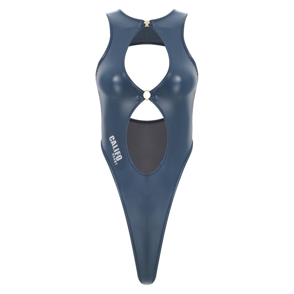 Женский аниме кавайный купальник с вырезами боди высокий вырез трикотажное боди цельный бикини купальный костюм