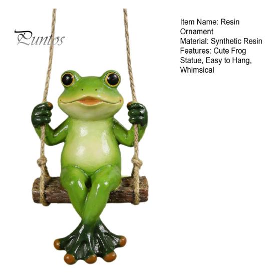 Прочная Декоративная Статуэтка Лягушки для Садовой Качели из Синтетической Смолы, Подвесное Украшение, Забавная Наружная Скульптура для Дерева, Милая Фигурка для Крыльца, Двора, Балкона