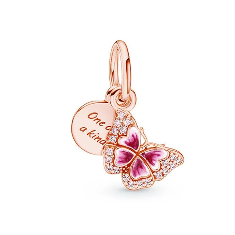 Новый 925 стерлингового серебра розового золота Paw Print Charm of ley 925 цепи бисер подходит оригинальный браслет Pandora DIY женские украшения