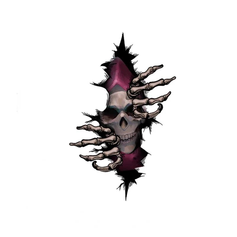 Car Sticker Horror Characters Skull Force Open From Cracked Series Car Styling Automobile Window Body Halloween Decal Decoration
