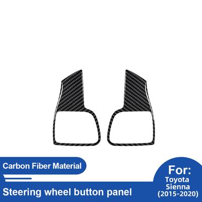 For Toyota Sienna 2015-2016-2017-2018-2020 Carbon Fiber Car Steering Wheel Button Panel Sticker Trim Film Accessories