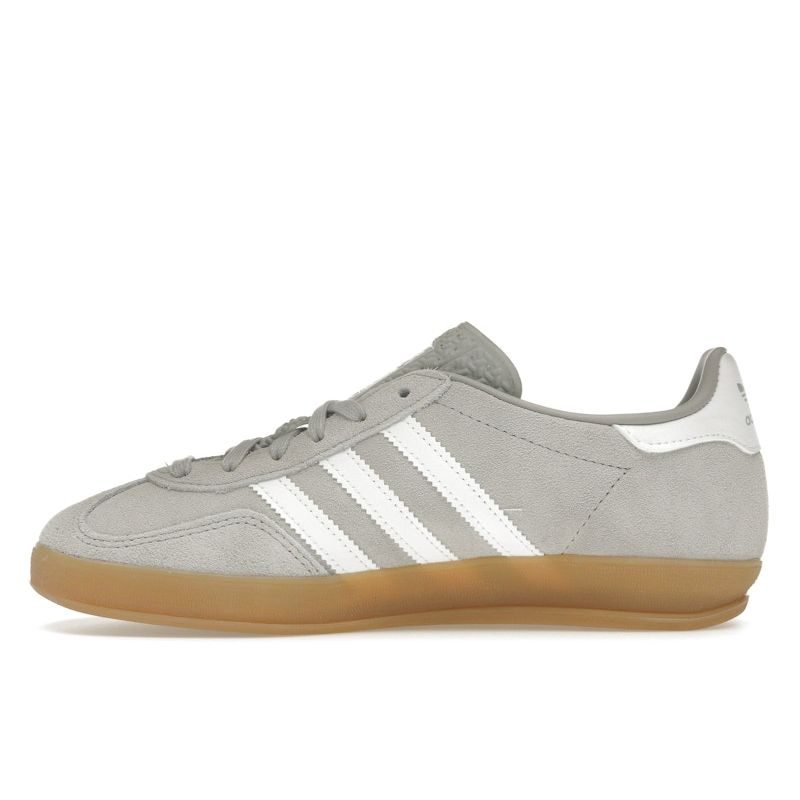 Adidas Gazelle Indoor Grey White Unisex Sneakers Grey-Two Cloud-White Gold-Metallic JQ0176