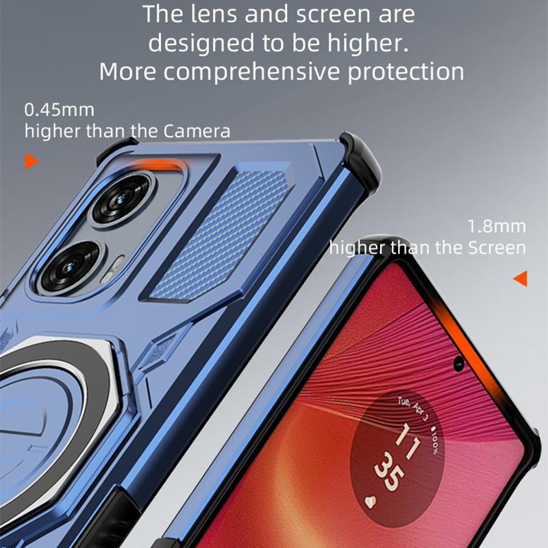 KEYSION Противоударный магнитный чехол для Motorola Edge 50 Fusion 5G с подставкой-кольцом для живого просмотра в вертикальном положении, чехол для телефона для MOTO Edge 50 Fusion 5G