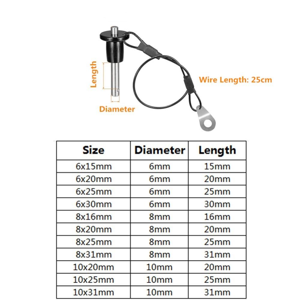 Кнопочный замок из нержавеющей стали, быстросъемный штифт разного размера, прочные шариковые стопорные штифты